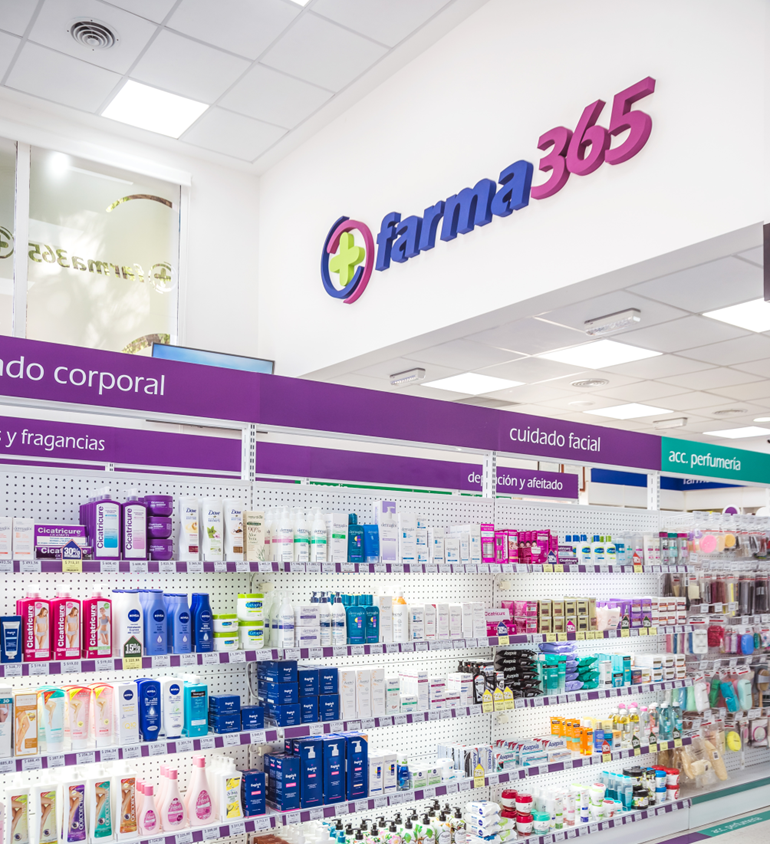 Transformed pharmacy shelf with clear category signage